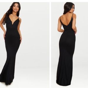 black v bar backless maxi dress